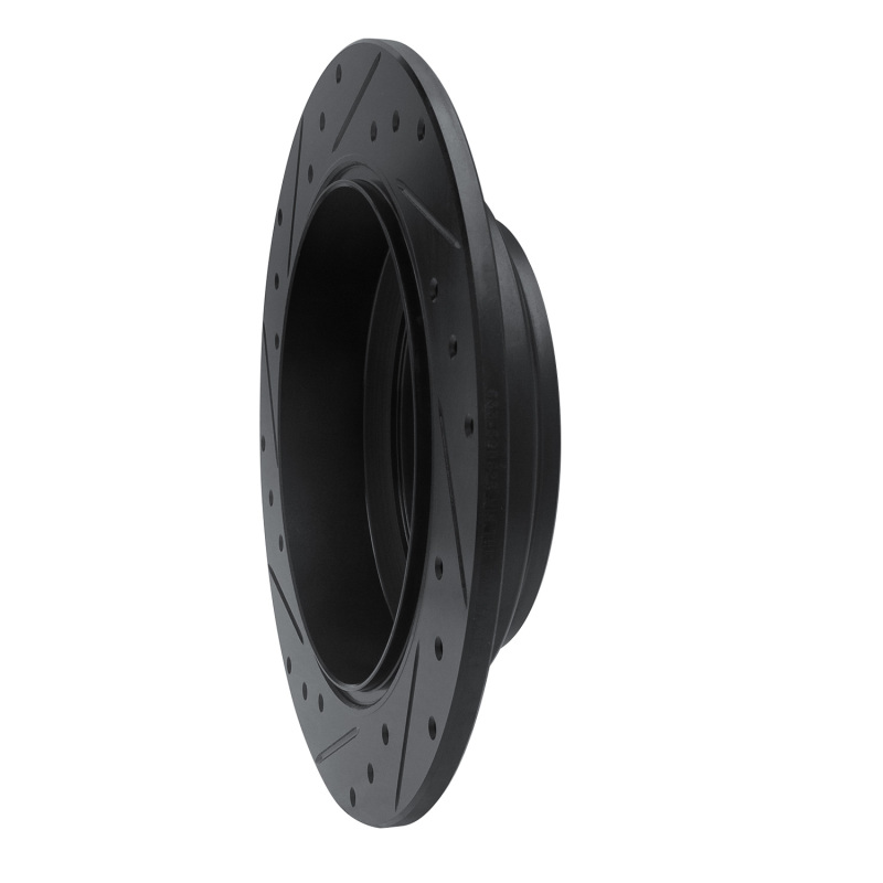 Honda Ridgeline Brake Rotor (1) - Rear Right - R1 Concepts - Drilled & Slotted - Black - `16-`25